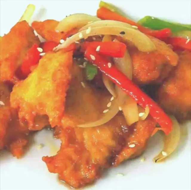 Crispy chicken with rice